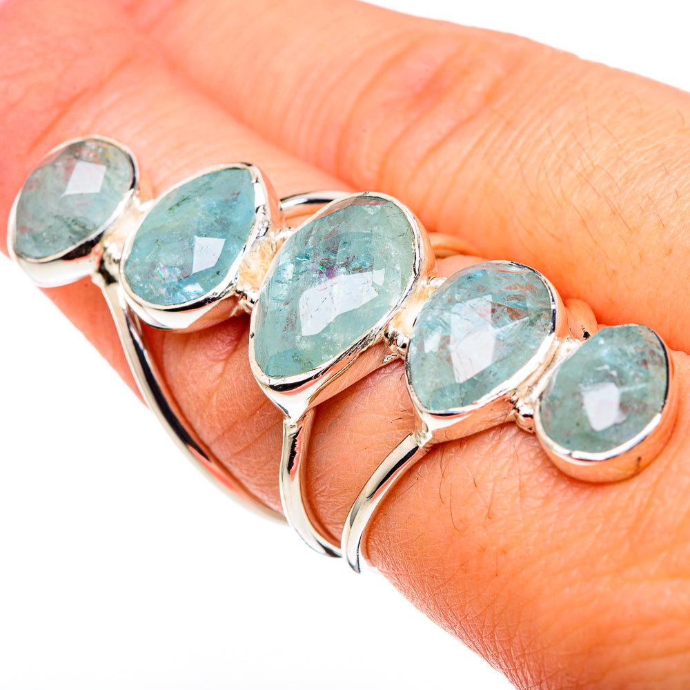 Larimar, Blue Topaz Rings handcrafted by Anasilvercos - RING96355