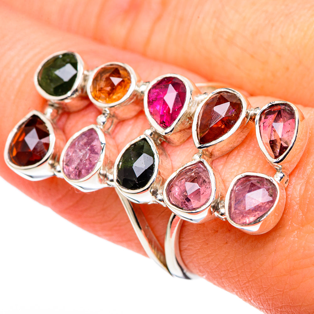 Rainbow Moonstone, Blue Topaz Rings handcrafted by Anasilvercos - RING96384