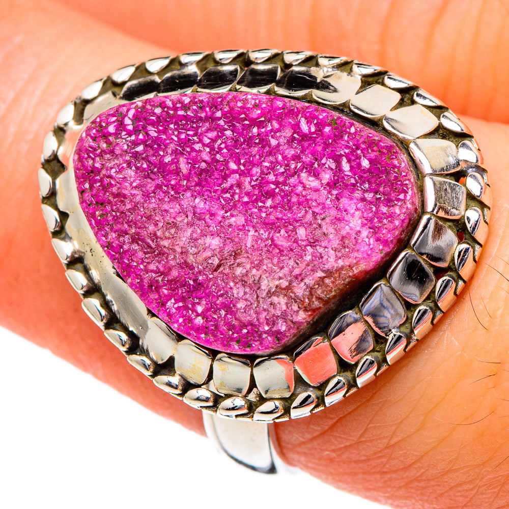 Cobalto Calcite Druzy Rings handcrafted by Anasilvercos - RING96435