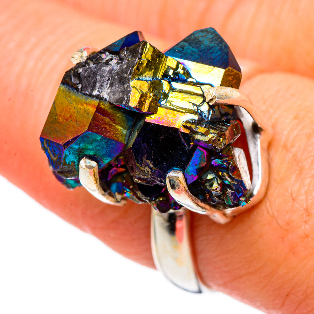 Titanium Sunshine Druzy Rings handcrafted by Anasilvercos - RING96445