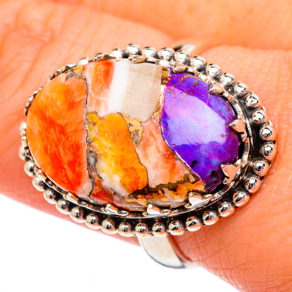 Spiny Oyster Turquoise Rings handcrafted by Anasilvercos - RING96446