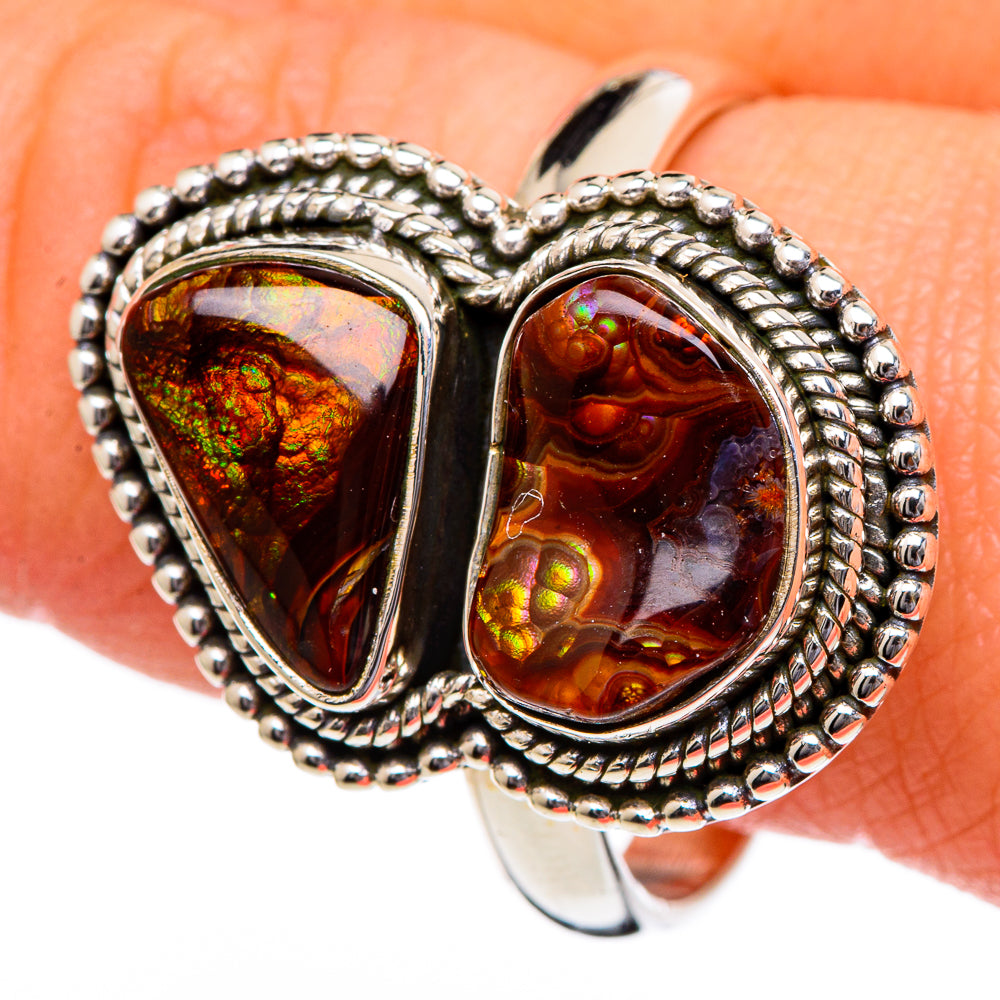 Mexican Fire Agate Rings handcrafted by Anasilvercos - RING96454