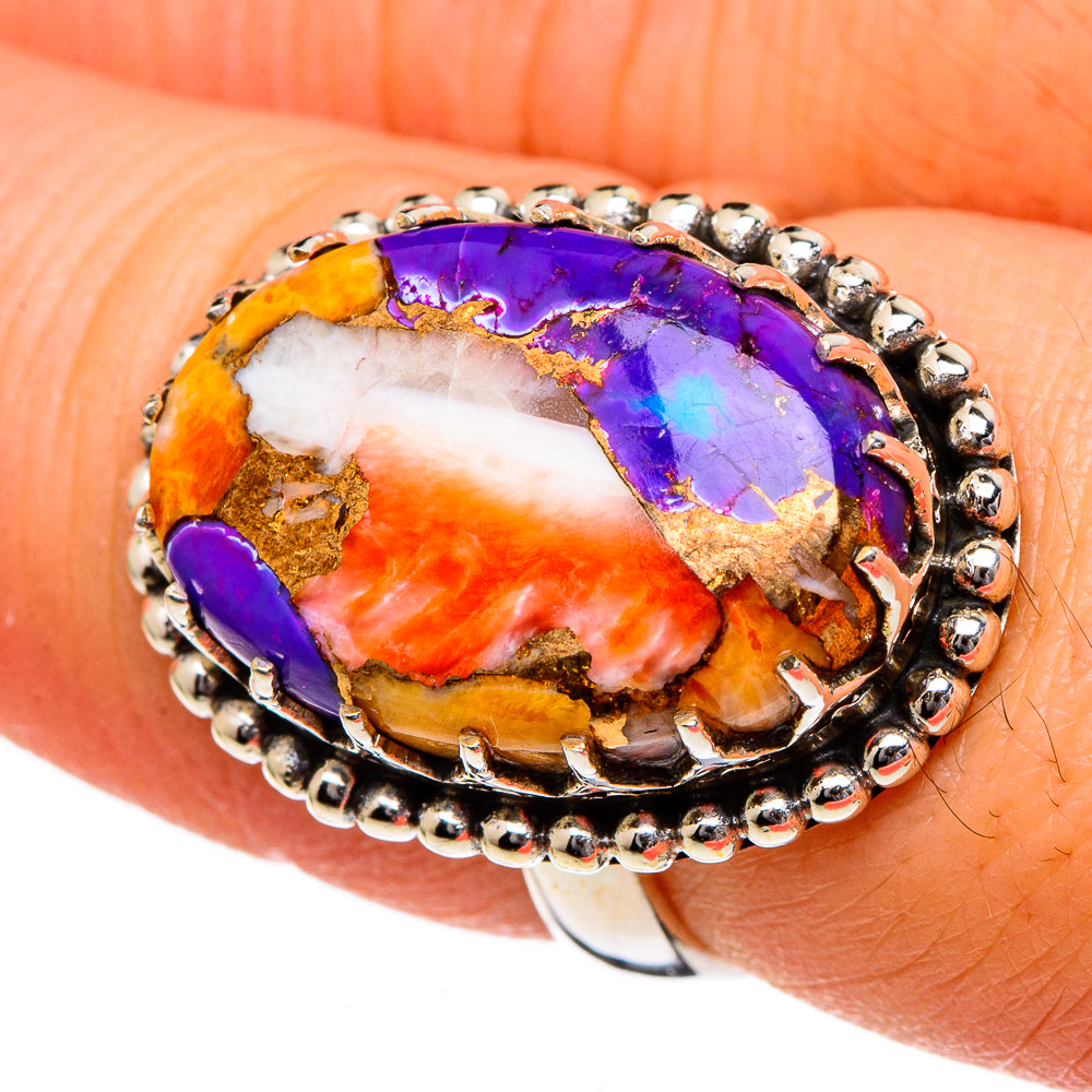 Spiny Oyster Turquoise Rings handcrafted by Anasilvercos - RING96484