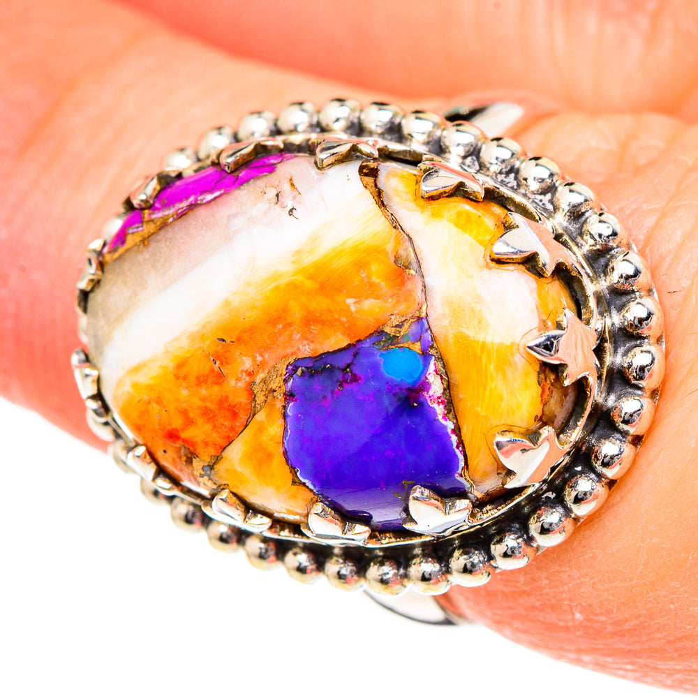 Spiny Oyster Turquoise Rings handcrafted by Anasilvercos - RING96501