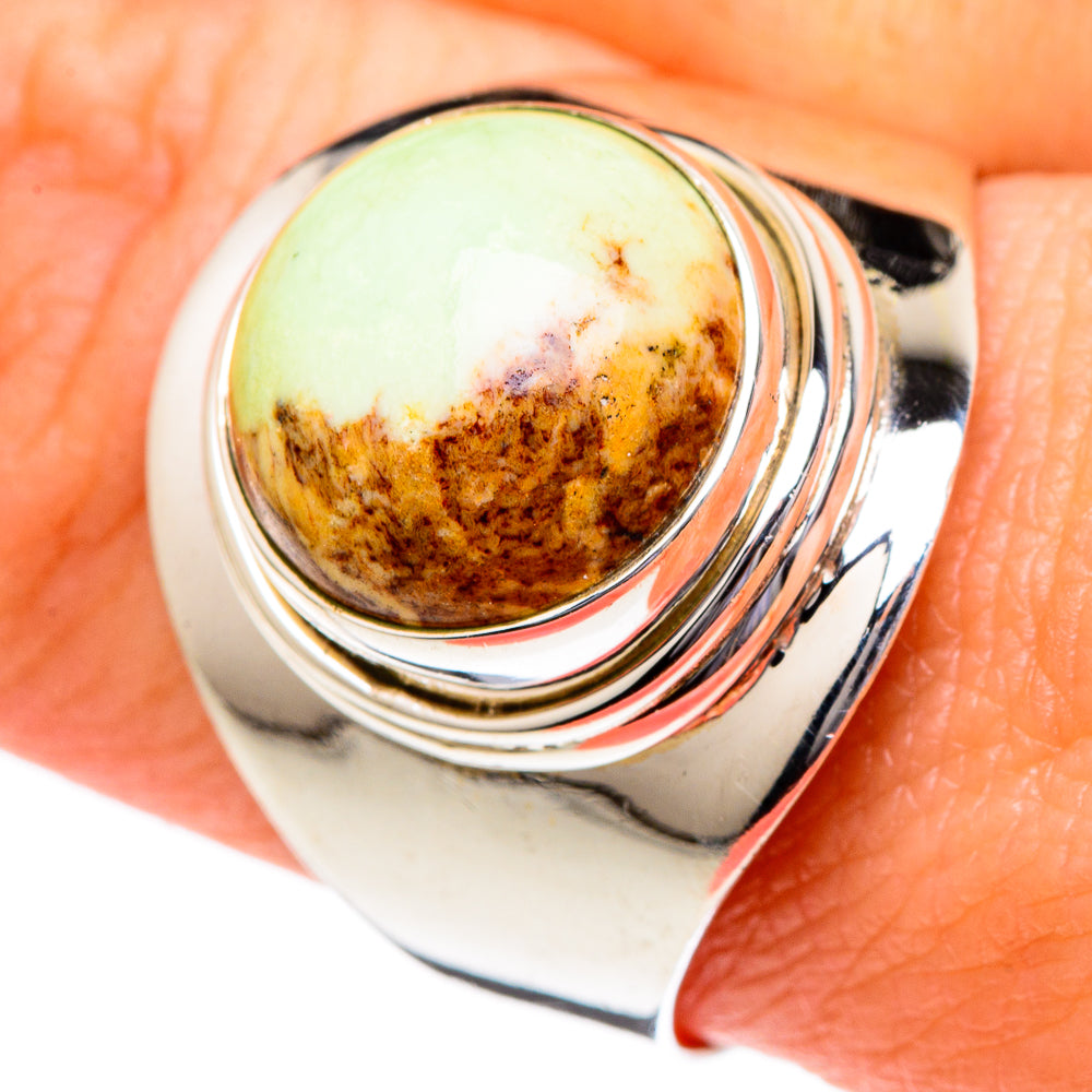 Lemon Chrysoprase Rings handcrafted by Anasilvercos - RING96503