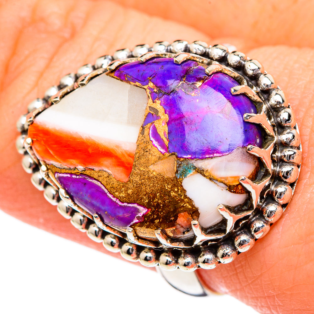 Spiny Oyster Turquoise Rings handcrafted by Anasilvercos - RING96519