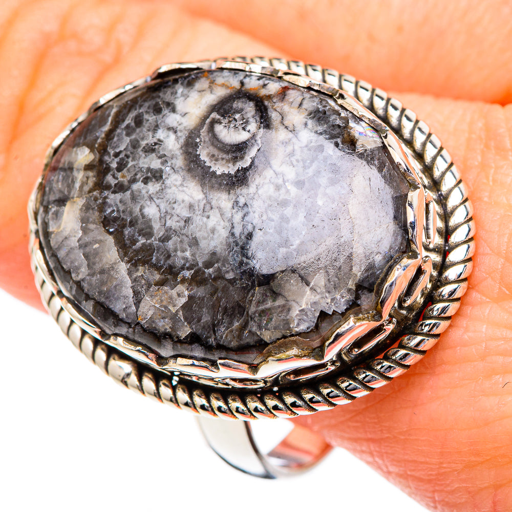 Moroccan Goniatite Fossil Rings handcrafted by Anasilvercos - RING96564