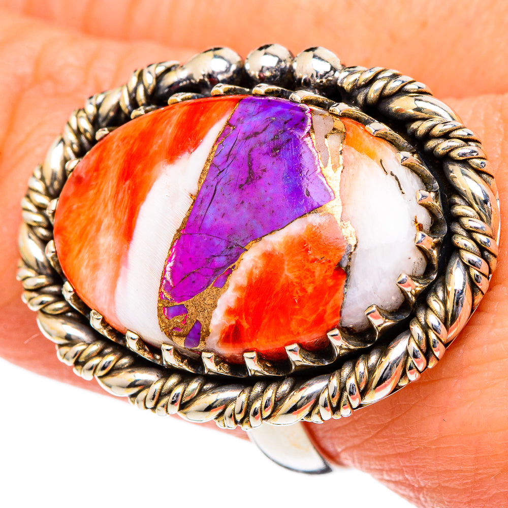 Spiny Oyster Turquoise Rings handcrafted by Anasilvercos - RING96567