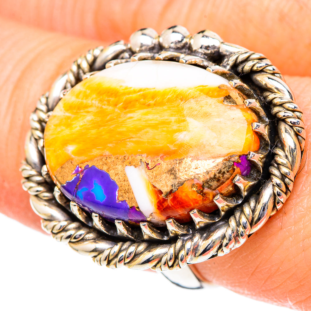 Kingman Pink Dahlia Turquoise Rings handcrafted by Anasilvercos - RING96721