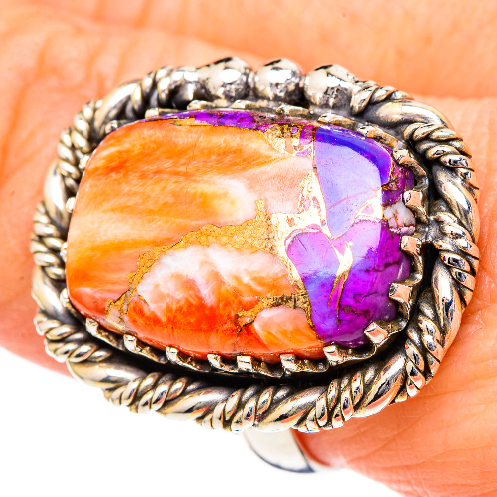 Spiny Oyster Turquoise Rings handcrafted by Anasilvercos - RING96722