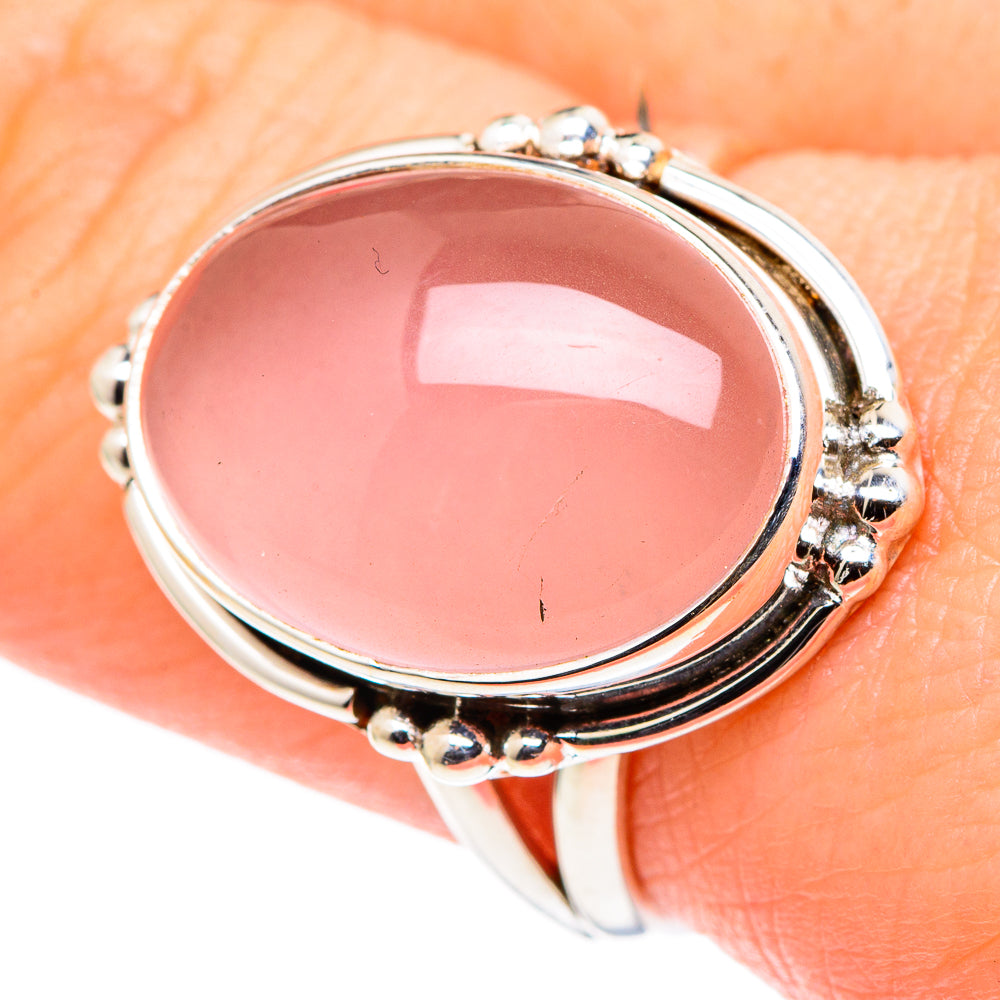 Rose Quartz Rings handcrafted by Anasilvercos - RING96736