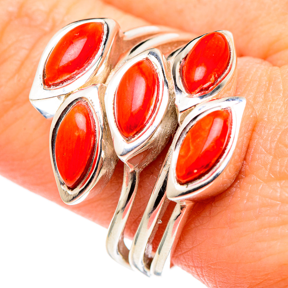 Mediterranean Red Coral Rings handcrafted by Anasilvercos - RING96737