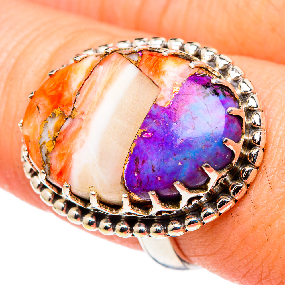 Spiny Oyster Turquoise Rings handcrafted by Anasilvercos - RING96749
