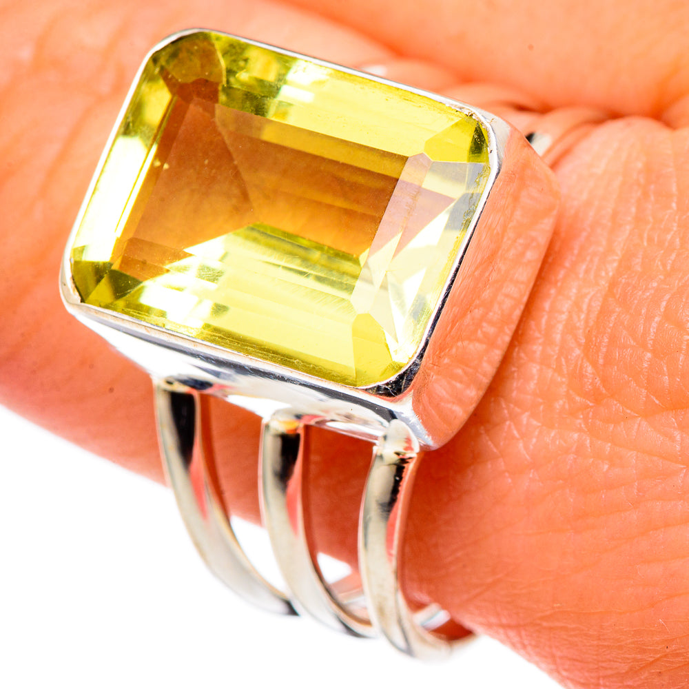 Lemon Quartz Rings handcrafted by Anasilvercos - RING96751