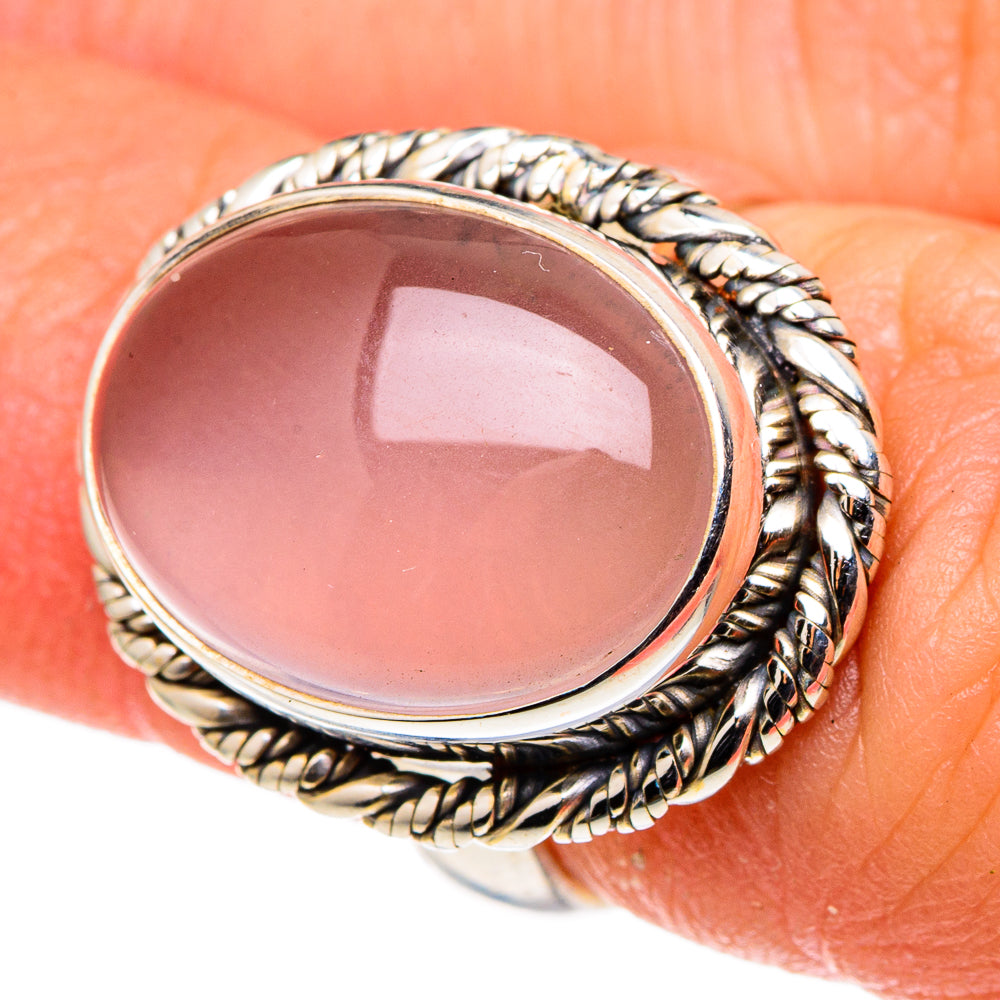 Rose Quartz Rings handcrafted by Anasilvercos - RING96765