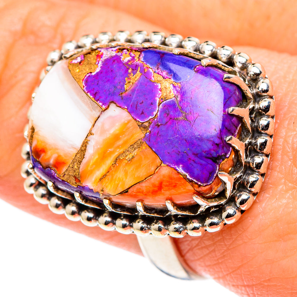 Spiny Oyster Turquoise Rings handcrafted by Anasilvercos - RING96779