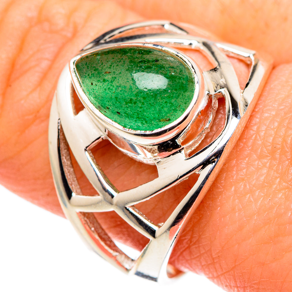 Green Aventurine Rings handcrafted by Anasilvercos - RING96787