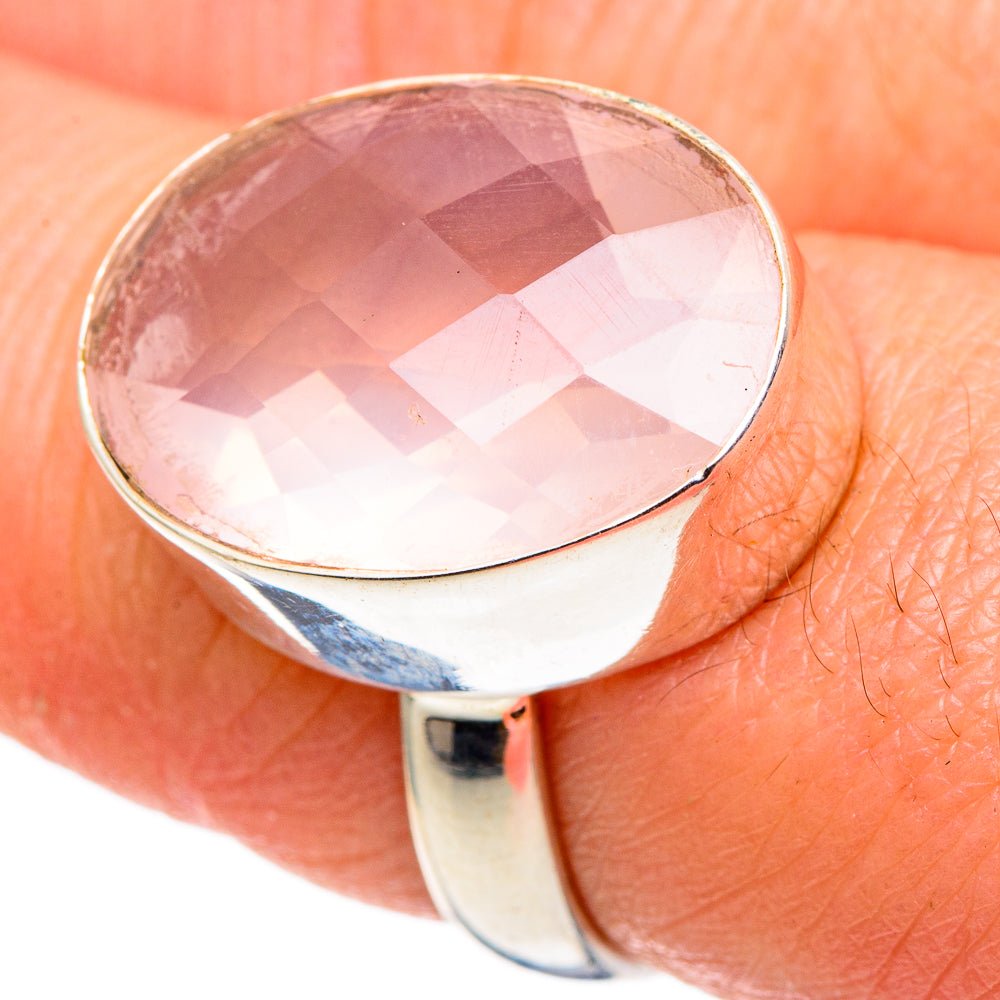 Rose Quartz Rings handcrafted by Anasilvercos - RING96793