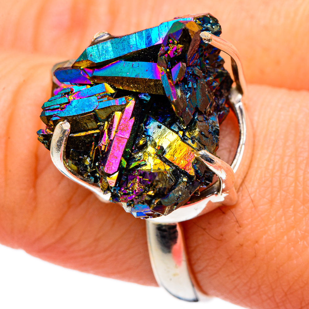 Titanium Sunshine Druzy Rings handcrafted by Anasilvercos - RING96806