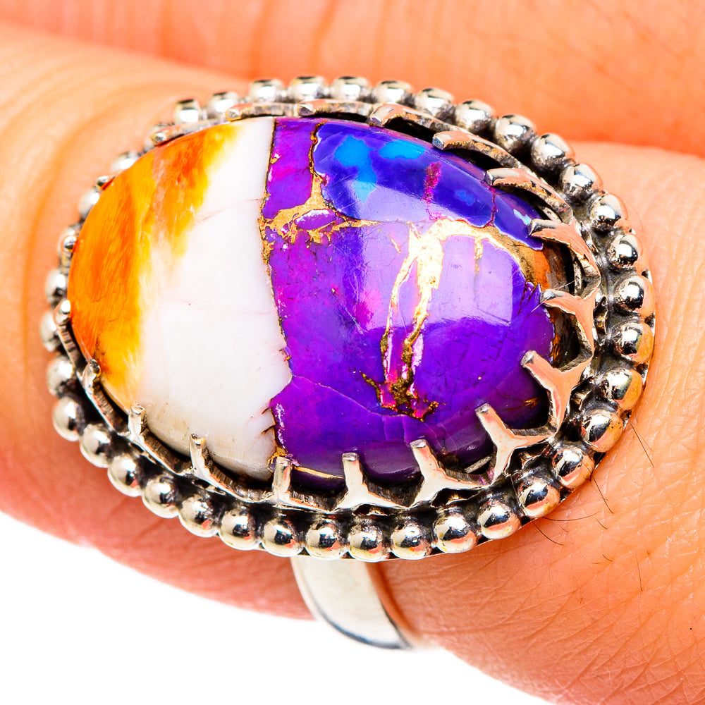 Spiny Oyster Turquoise Rings handcrafted by Anasilvercos - RING96807
