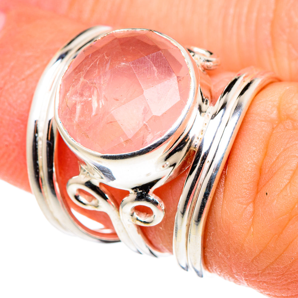 Rose Quartz Rings handcrafted by Anasilvercos - RING96823