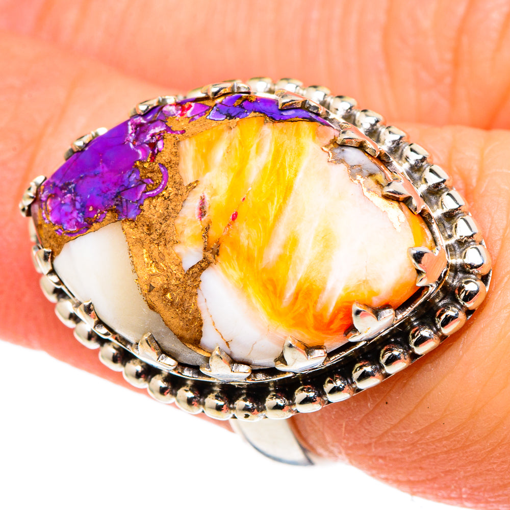 Spiny Oyster Turquoise Rings handcrafted by Anasilvercos - RING96835