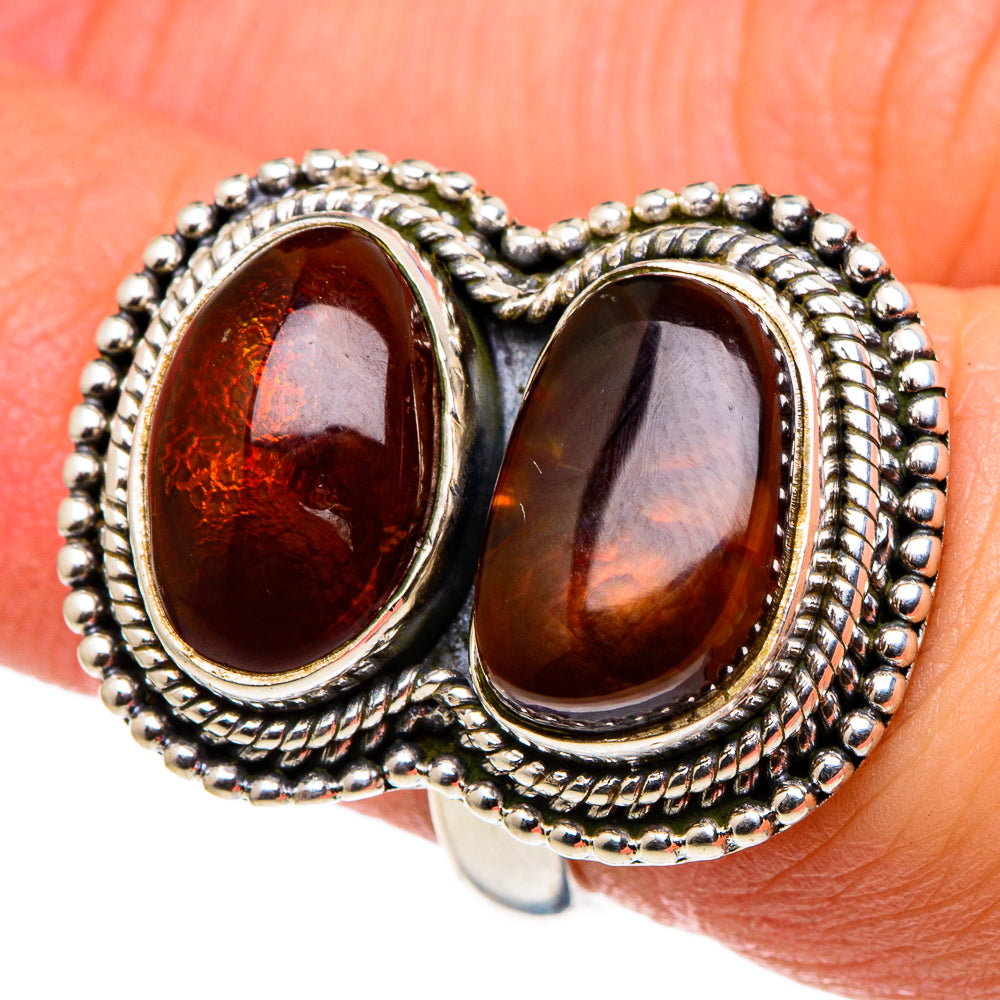 Mexican Fire Agate Rings handcrafted by Anasilvercos - RING96871