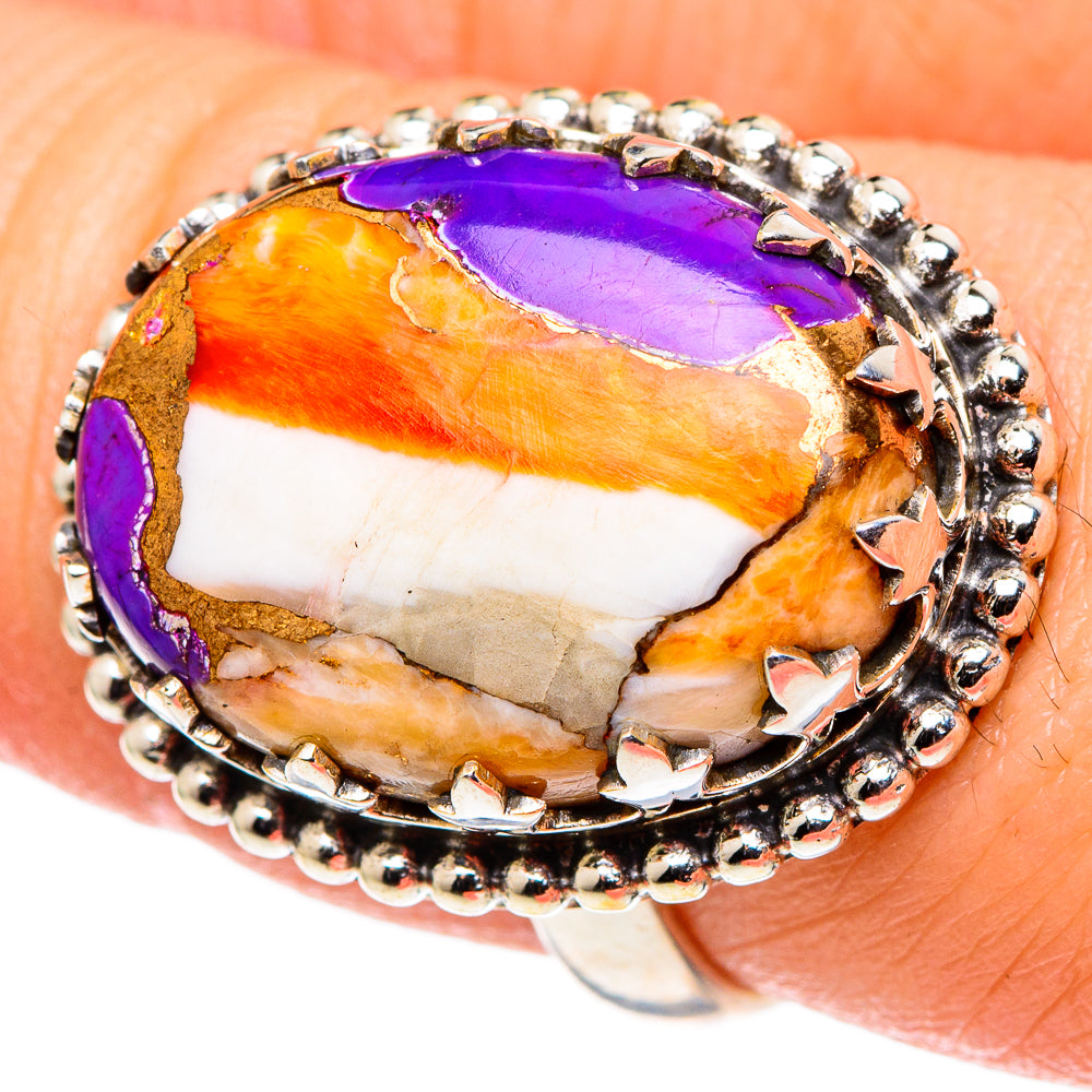 Spiny Oyster Turquoise Rings handcrafted by Anasilvercos - RING96881