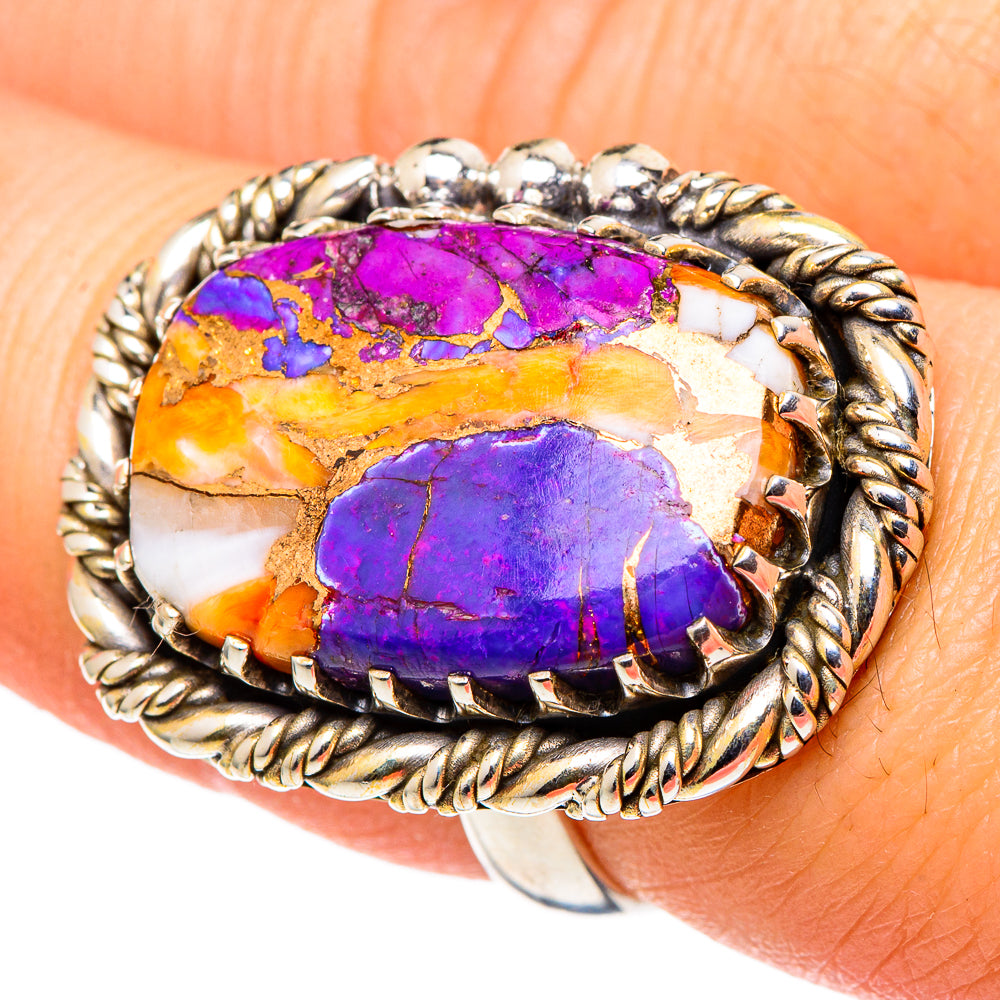 Spiny Oyster Turquoise Rings handcrafted by Anasilvercos - RING96957