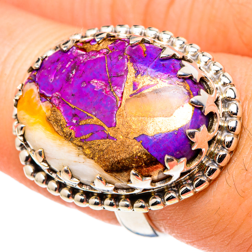 Spiny Oyster Turquoise Rings handcrafted by Anasilvercos - RING96988