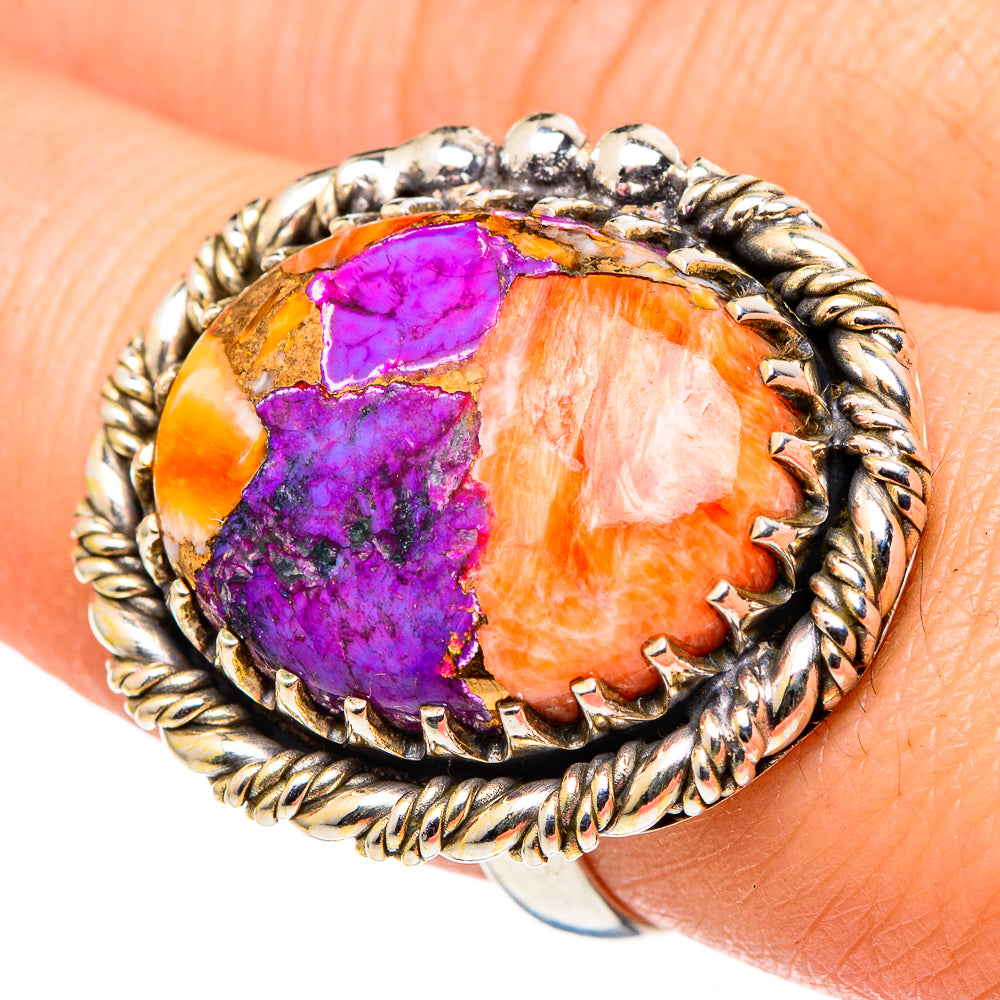 Spiny Oyster Turquoise Rings handcrafted by Anasilvercos - RING96991