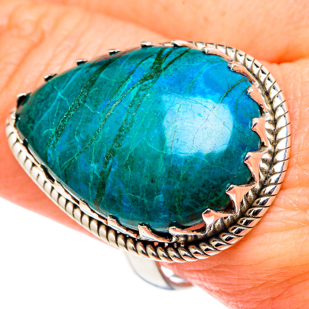 Chrysocolla Rings handcrafted by Anasilvercos - RING97021