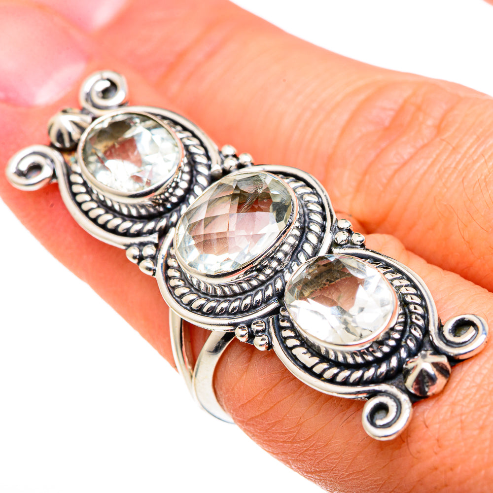 Green Amethyst Rings handcrafted by Anasilvercos - RING97025