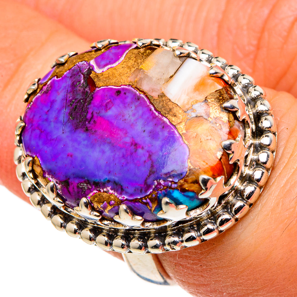 Spiny Oyster Turquoise Rings handcrafted by Anasilvercos - RING97036