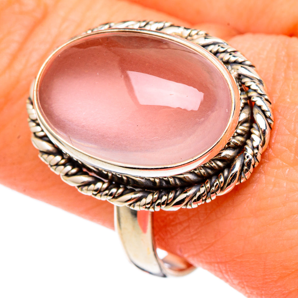 Rose Quartz Rings handcrafted by Anasilvercos - RING97170