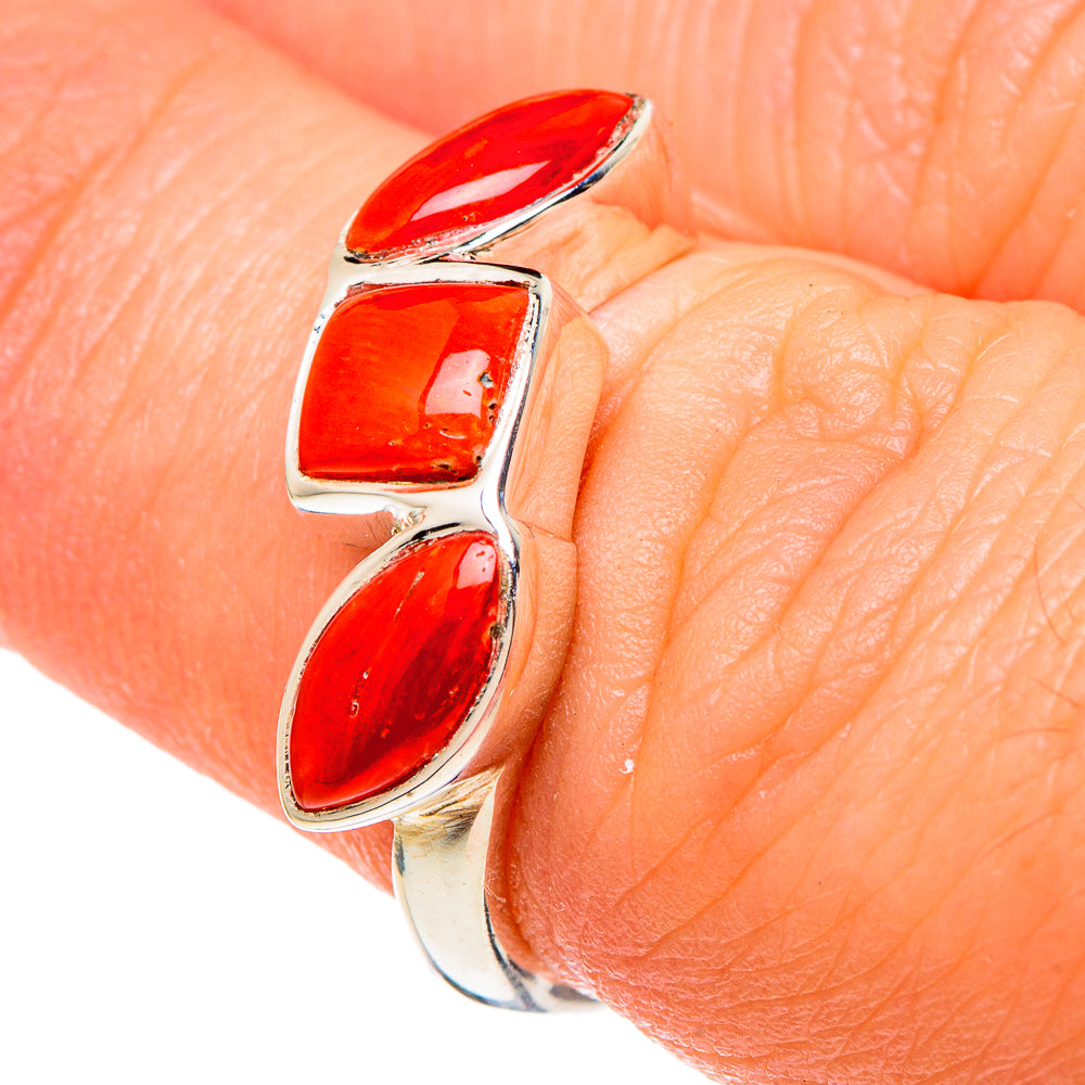 Mediterranean Red Coral Rings handcrafted by Anasilvercos - RING97172