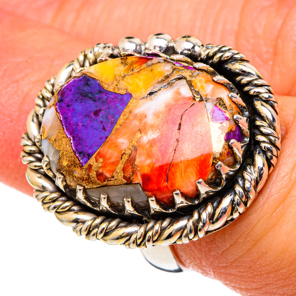 Spiny Oyster Turquoise Rings handcrafted by Anasilvercos - RING97181
