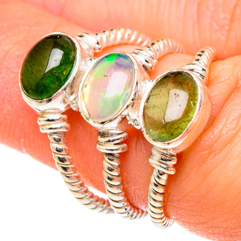 Green Tourmaline Rings handcrafted by Anasilvercos - RING97183