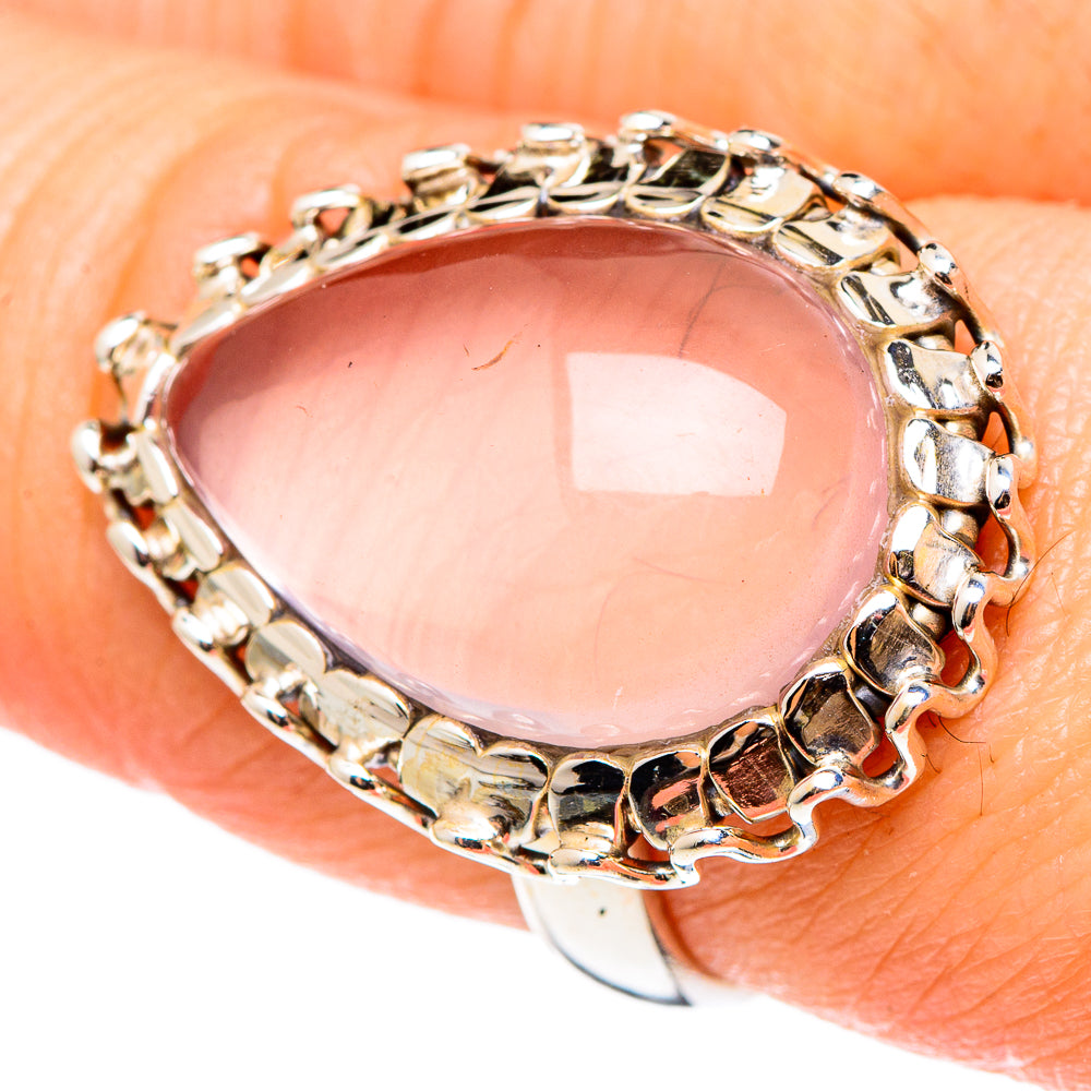 Rose Quartz Rings handcrafted by Anasilvercos - RING97200