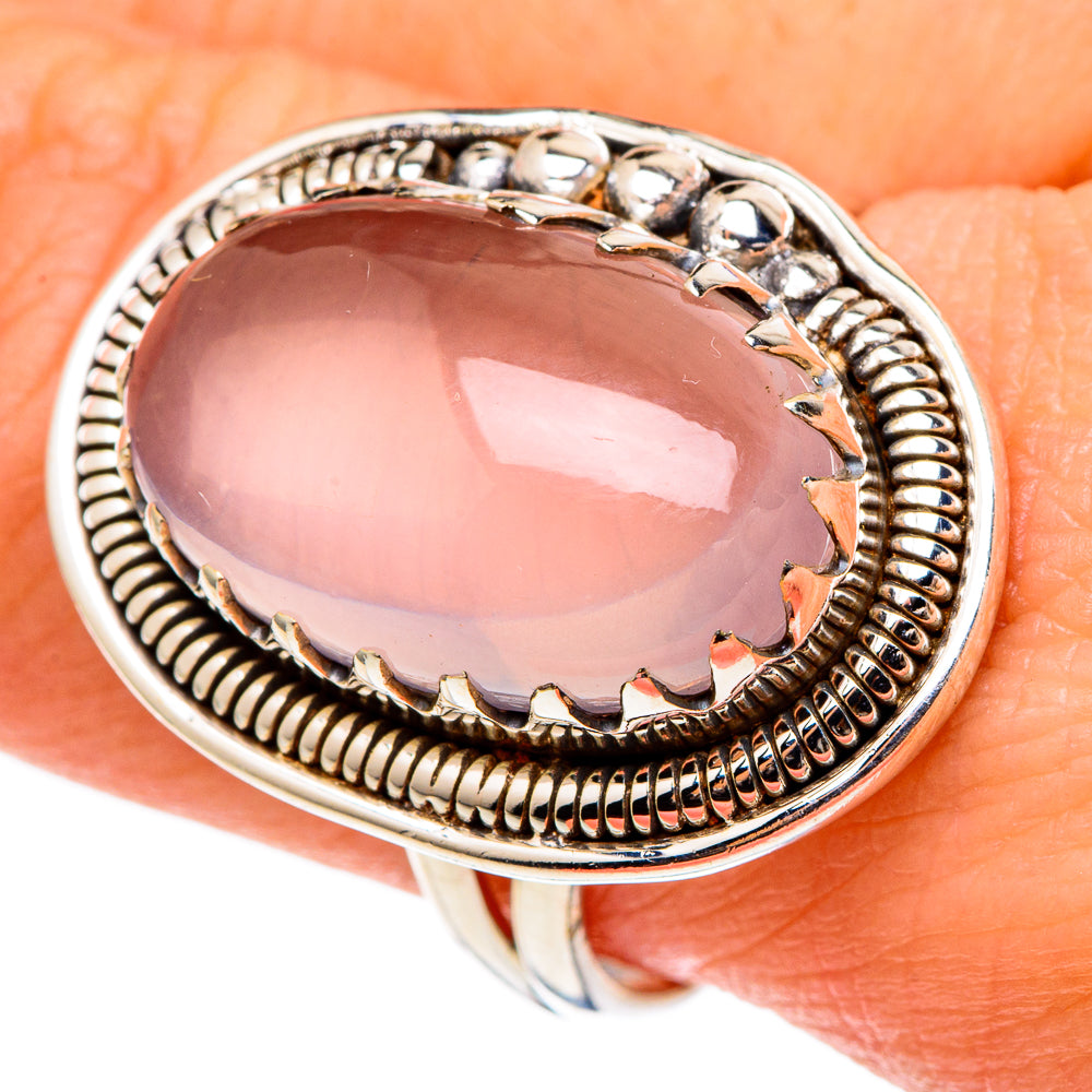Rose Quartz Rings handcrafted by Anasilvercos - RING97201