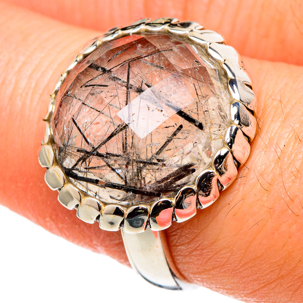Tourmalinated Quartz Rings handcrafted by Anasilvercos - RING97208