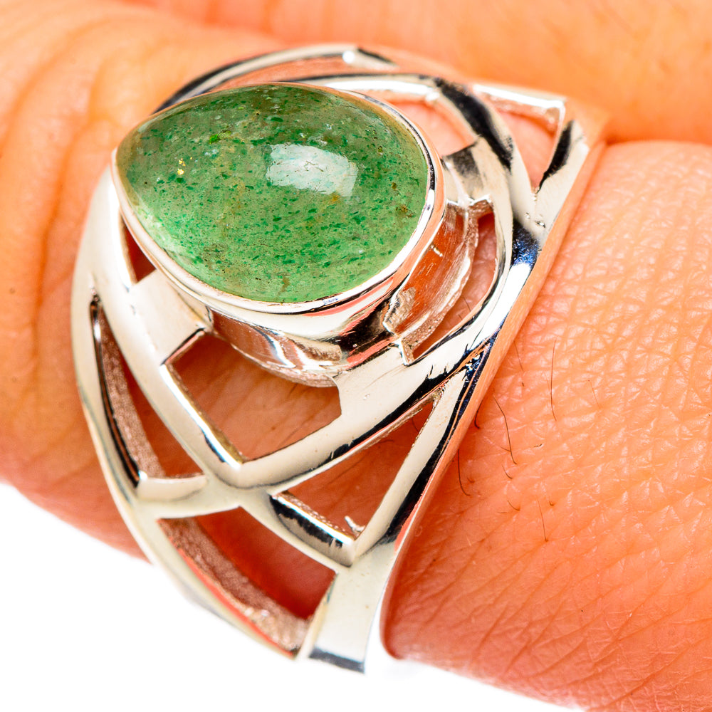 Green Aventurine Rings handcrafted by Anasilvercos - RING97224