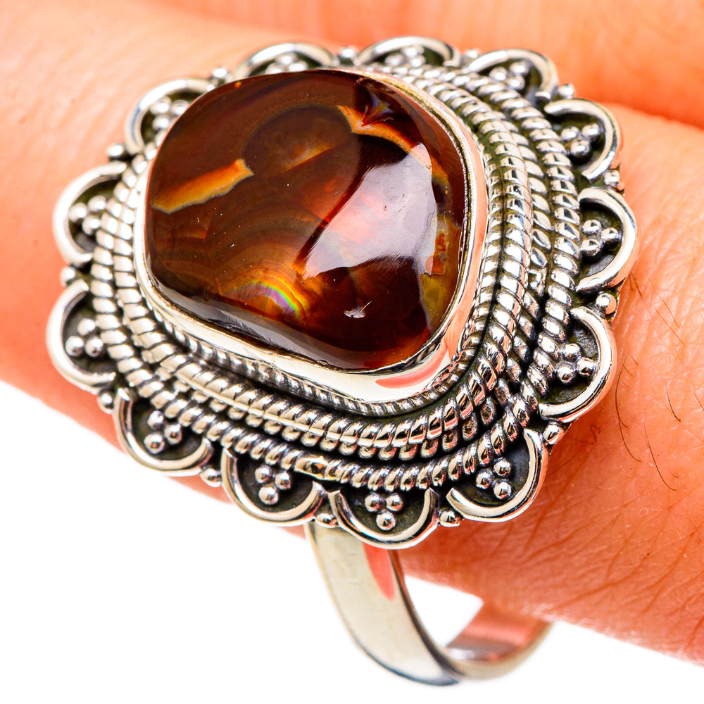 Mexican Fire Agate Rings handcrafted by Anasilvercos - RING97227