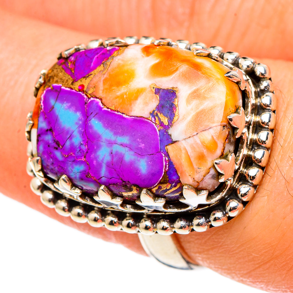 Spiny Oyster Turquoise Rings handcrafted by Anasilvercos - RING97273