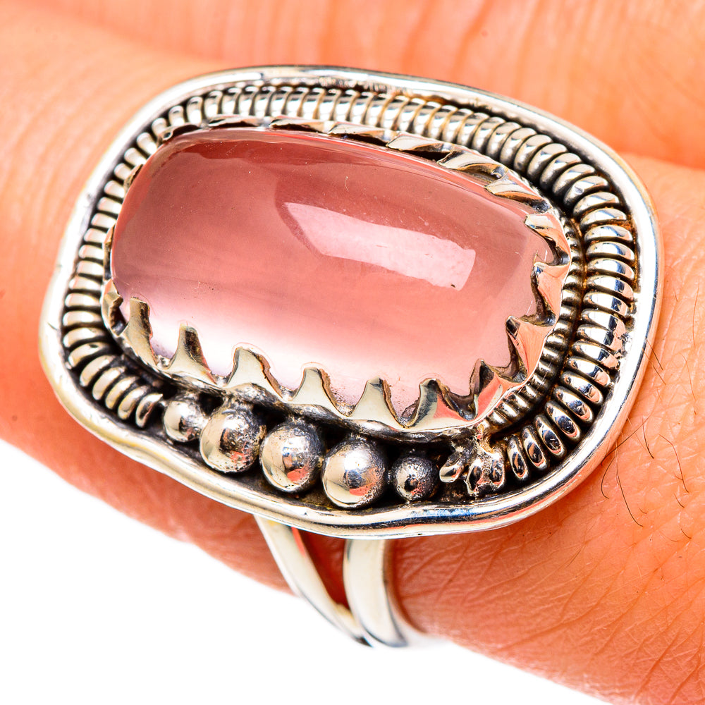 Rose Quartz Rings handcrafted by Anasilvercos - RING97292