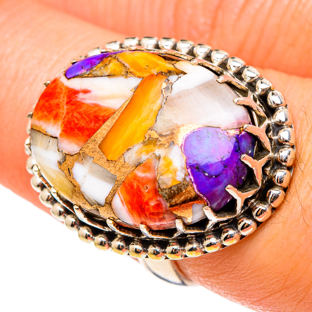 Spiny Oyster Turquoise Rings handcrafted by Anasilvercos - RING97304