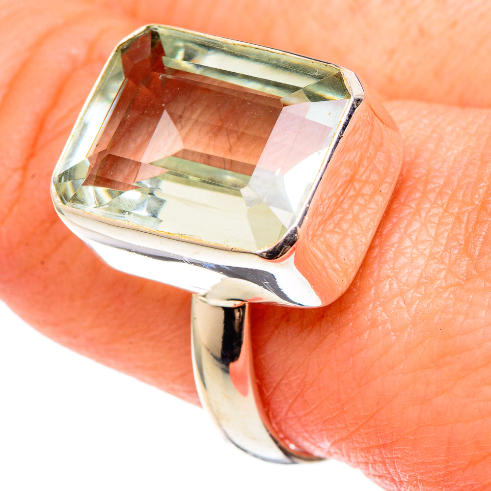 Green Amethyst Rings handcrafted by Anasilvercos - RING97314