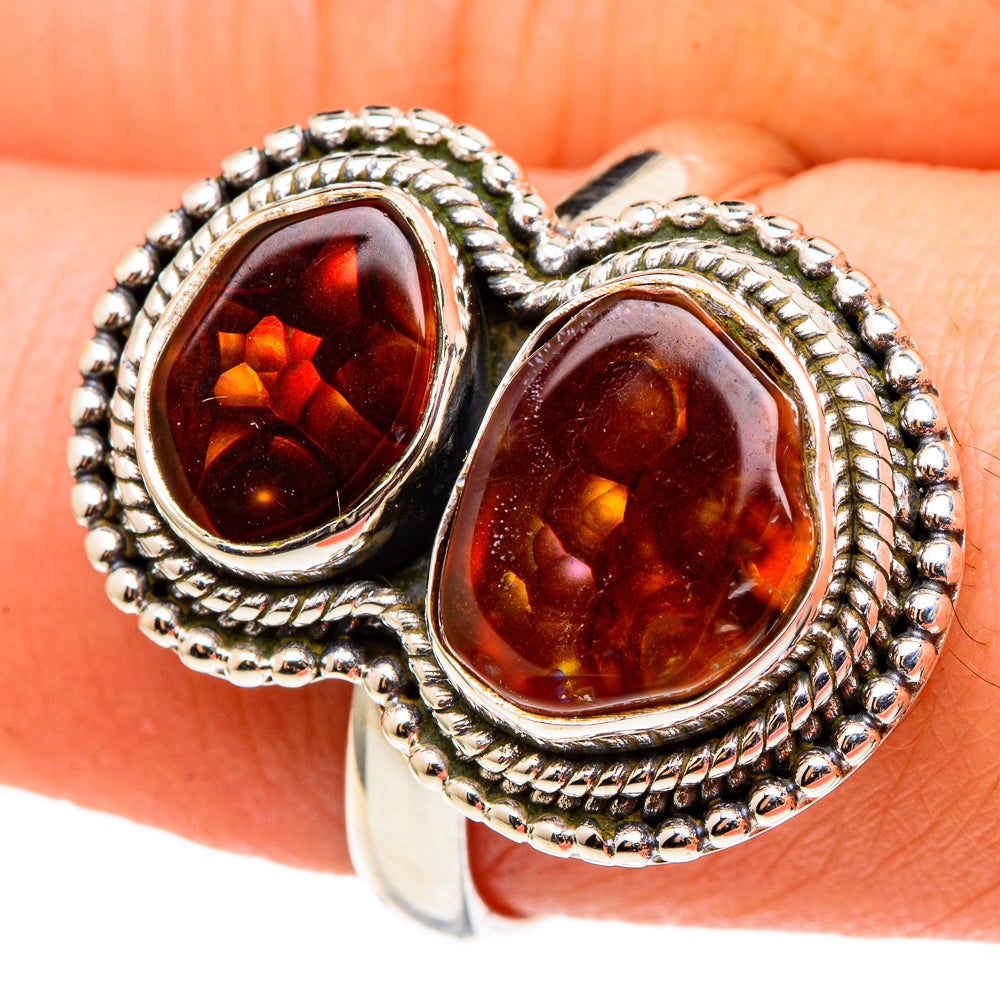 Mexican Fire Agate Rings handcrafted by Anasilvercos - RING97317