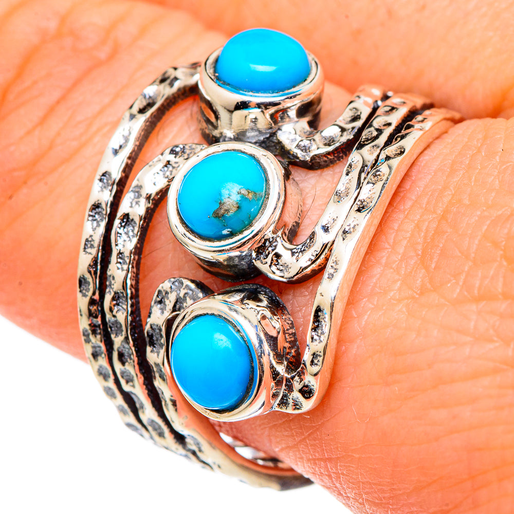 Blue Copper Composite Turquoise Rings handcrafted by Anasilvercos - RING97344