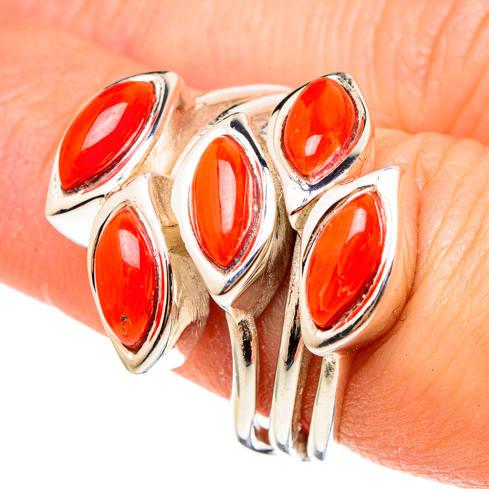 Mediterranean Red Coral Rings handcrafted by Anasilvercos - RING97272